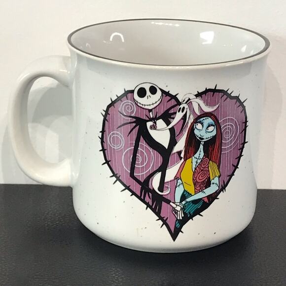 The Nightmare Before Christmas 20 oz Ceramic Mug Jack and Sally Heart Large Cup - Picture 4 of 11